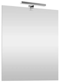 Specchio bagno 50x60 a filo reversibile con lampada naturale 30 cm
