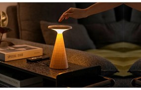 Lampada da tavolo LED di colore naturale con paralume in legno (altezza totale 21 cm) Sylva – Gingko