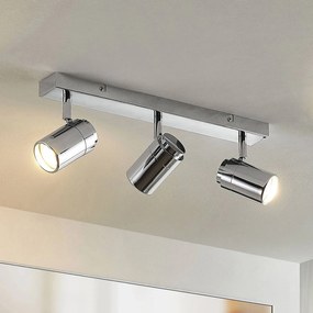 Lindby Remilan fatto da soffitto, cromo, lungo Lindby, dimmerabile, Cromo / Argento, Soggiorno / Sala da pranzo, Metallo, Moderno, Faretto