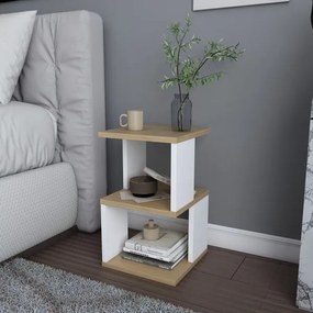 Comodino ZUNA rovere/bianco