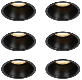 Set di 6 faretti incasso neri GU10 50mm IP44 - Dept