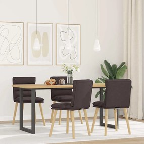 Sedie Da Pranzo 4 Pz Marrone Scuro İn Tessuto /