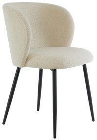 Sedia da pranzo beige in imbottito Elyna – Light &amp; Living