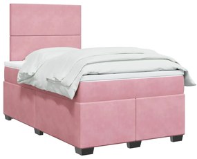 Giroletto A Molle Con Materasso Rosa 120x200 Cm İn Velluto /