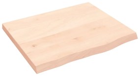 Ripiano a parete 60x50x4 cm legno massello rovere non trattato