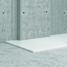 Kamalu - Piatto doccia 160x70 cm effetto pietra colore bianco