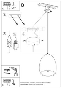 Lampada a sospensione bianca con paralume in ceramica ø 30 cm Fonsie - Sollux