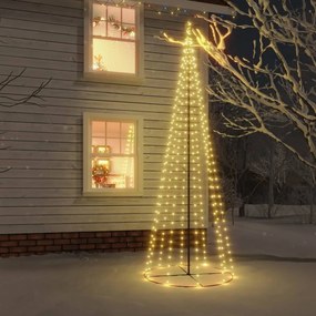 Albero di Natale a Cono con LED Bianco Caldo e Freddo, Albero di Natale a Cono Bianco Caldo 310 LED 100x300 cm