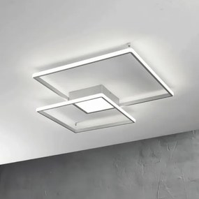 Plafoniera DOWEL 75x7 cm in metallo verniciato Silver