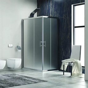 Box doccia 130x100 cm angolare cristallo satinato modello KF1000 - KAMALU