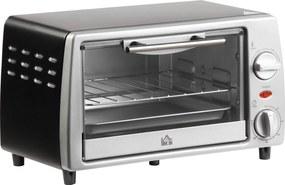 Fornetto Elettrico 750W 10 Litri con Griglia e Teglia Argento e Nero...
