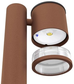 Paletto da Giardino Solare Corten da 100cm IP54 in Alluminio Colore Bianco Naturale 4.000K