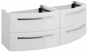 Mobile da bagno sotto lavabo PELIPAL bianco lucido L 130 x H 48 x P 48 cm 4 cassetti, lavabo non incluso