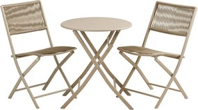 Set da pranzo da giardino beige in metallo per 2 persone Arcas – House Nordic