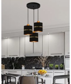 Lampadario a sospensione con filo ASSAM 3xE27/60W/230V nero