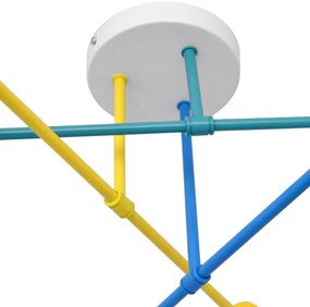 Lampadario a plafone CAMBRIDGE 6xE27/20W/230V blu/giallo