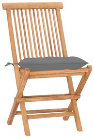 Set da pranzo giardino pieghevole 3 pz cuscino massello di teak