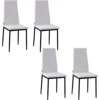 Set 4 Sedie 41x50x97 cm in Tessuto Bianco