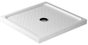 Piatto doccia 80x80 H 6 quadrato in ceramica bianca con antiscivolo