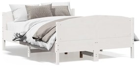Letto Senza Materasso Bianco 140x190 Cm Legno Massello Di Pino /