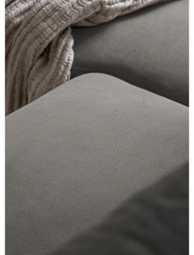 Divano letto in velluto a coste grigio (angolo destro) Lofty Lilly - Miuform