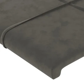 Testiera ad orecchio grigio scuro 183x23x78/88 cm in velluto