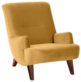 Poltrona gialla con gambe in camoscio marrone Brandford - Max Winzer