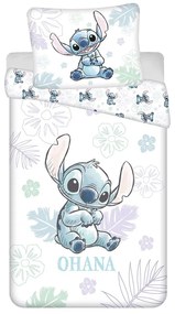 Set copripiumino e federa da bambini bianco in cotone per letto singolo 140x200 cm Lilo and Stitch "Ohana White" – Jerry Fabrics