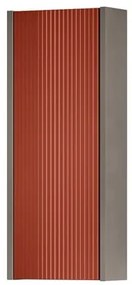 Pensile bagno Niwa laccato opaco grigio carbone con vetro paprika, 1 anta apertura da sinistra P 17 x L 30 x H 78.5 cm