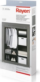 Armadio in tessuto grigio 105x161 cm - Rayen