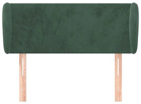Testiera ad orecchio verde scuro 93x23x78/88 cm in velluto
