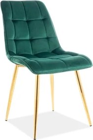 Sedia Chic in velluto verde/oro Blu78