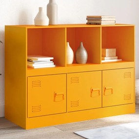 Credenza Giallo Senape 99x39x73 Cm İn Acciaio /