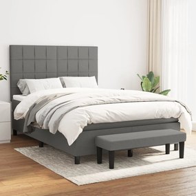 Giroletto A Molle Con Materasso Grigio Scuro 140x190 Cm Tessuto /
