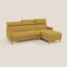 Sole Divano letto matrimoniale angolare con penisola contenitore e poggiatesta reclinabili - tessuto smacchiabile T23