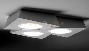 Anchise lampada da soffitto 3 luci in gesso bianco attacco gx53 l.3...