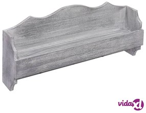 vidaXL Appendiabiti a Muro Grigio 50x10x23 cm in Legno
