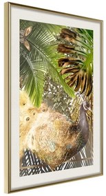 Poster  FairyTale Peacock in the Jungle  Cornice Quadri Cornice d'oro con passe-partout, Larghezza x Altezza Home decor 20x30