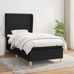 Giroletto A Molle Con Materasso Nero 100x200 Cm İn Tessuto /