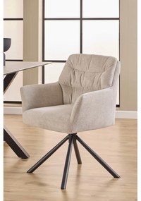 Sedia da pranzo beige in imbottito con braccioli Alonso – Actona