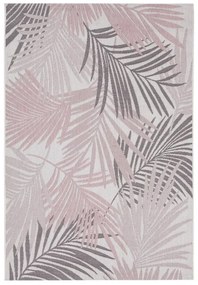 Tappeto Flatweave Palm Pink natura rosa, L 170 x L 120 cm