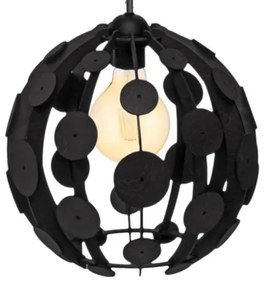 Lampadario su fune GAIA 3xE27/60W/230V nero/marrone