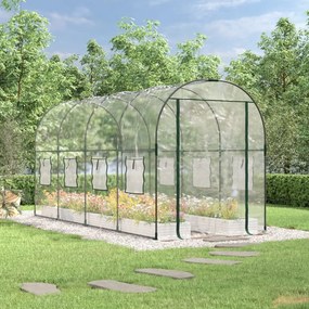 Serra Trasparente 160x400x190 Cm Pvc Acciaio Verniciato Polvere /