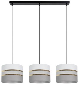 Lampadario su corda CORAL 3xE27/60W/230Vbianco/grigio