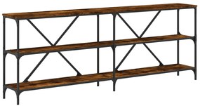 Tavolo consolle rovere fumo 200x30x75cm legno multistrato ferro