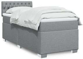Giroletto A Molle Con Materasso Grigio Chiaro 90x200 Cm Tessuto /
