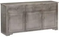 Credenza Grigia 160x40x80 cm Legno Massello di Mango 247665