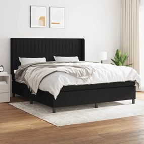 Giroletto A Molle Con Materasso Nero 160x200 Cm İn Tessuto /