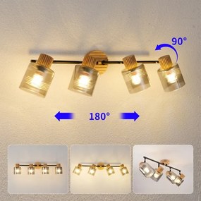 Brilagi - Faretto HYGGE 4xE14/15W/230V legno di caucciù/fumé
