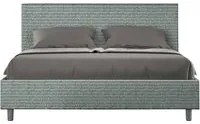 Letto matrimoniale contenitore imbottito 160x200 tessuto Aragona 7 azzurro Adele